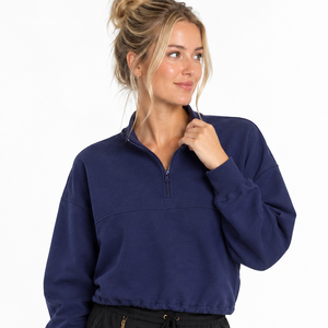 Melia 1/4 Zip Crop Sweatshirt