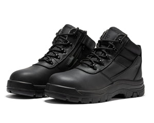 ROCKROOSTER Avalon Black 6 Inch Zip-sided Composite toe Leather Work Boots CP213BK