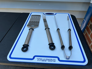 TRAPSKI Premium 1/2 Inch Thick HDPE Cutting Boards | Food-Grade Kitchen Prep Surface | Juice Grooves | Made in the USA