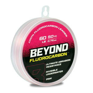 Beyond Fluorocarbon Leader Material 50YD - Pink Or Clear - TRAPSKI