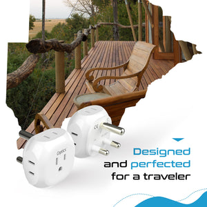 South Africa Travel Plug Adapter - 4 in 1 - Ultra Compact - Light Weight (PT-10L) - TRAPSKI