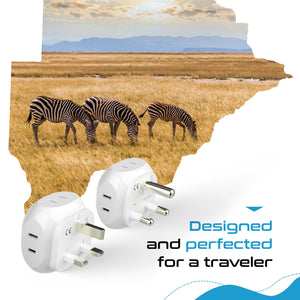 South Africa Travel Adapter Set - 4 in 1 - Ultra Compact - Light Weight (PT-7-10L-4PK) - TRAPSKI