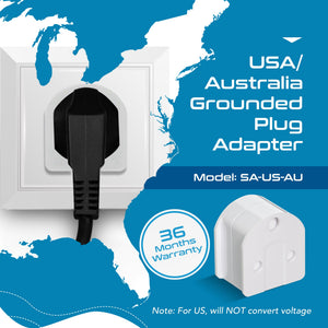 South Africa to USA/Australia - Type A, I - Travel Plug Adapter - Non-Grounded (SA-US-AU) - TRAPSKI