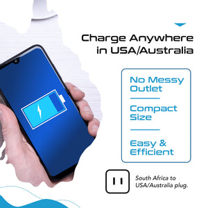 South Africa to USA/Australia - Type A, I - Travel Plug Adapter - Non-Grounded (SA-US-AU) - TRAPSKI