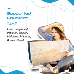 India, Pakistan Travel Plug Adapter - 4 in 1 - Ultra Compact - Light Weight (PT-10)