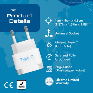 European Travel Adapter - Type C - 3 Pack (GP-9C) - TRAPSKI