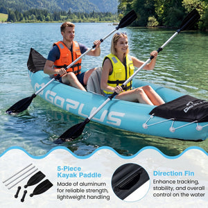 Inflatable Kayak 2 Person with Aluminum Paddles and Pump