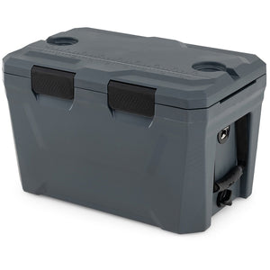 Insulated Portable Cooler Hard Shell Ice Chest with 2 Cup Holders Bottle Opener and Drain Plug