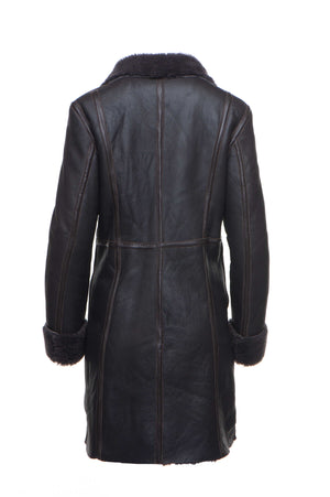 Women’s Shaunnas Buttoned 3/4 Length Shearling Coat