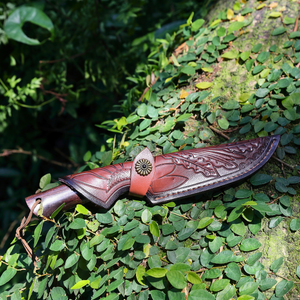 Terminator Hunting Knife – VG-10 Damascus & Ebony Handle