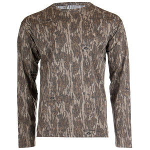 Habit Bear Cave Camo Tee Long Sleeve Mossy Oak New Bottomland Medium