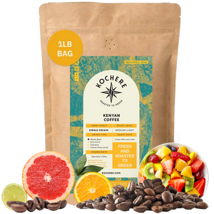 Kochere Coffee Kenyan Nyeri Embu AB Medium-Light Roast - Fruity, Balanced, Bright Cup