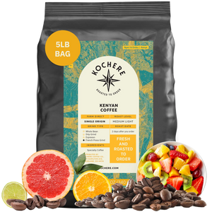 Kochere Coffee Kenyan Nyeri Embu AB Medium-Light Roast - Fruity, Balanced, Bright Cup