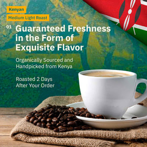 Kochere Coffee Kenyan Nyeri Embu AB Medium-Light Roast - Fruity, Balanced, Bright Cup