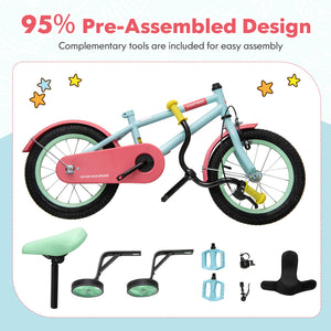 Kids Bike with Adjustable Handlebar and Saddle Blue