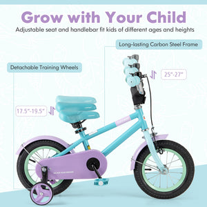 Kids Bike with Adjustable Handlebar and Saddle Purple