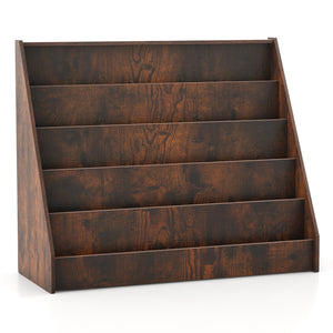 5-Tier Kids Bookshelf with Deep Compartments and Stable Baby Book Case