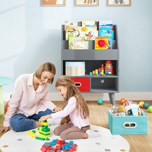 Kids Bookshelf with Open Compartment for Toddlers 3+ Years Old