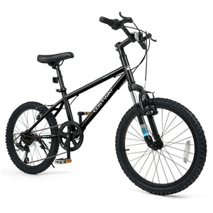 Kids Mountain Bike 20 24 Inch Child Bicycle for Boys Girls Aged 8+ Years Old Black