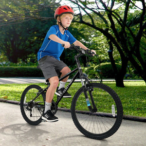 Kids Mountain Bike 20 24 Inch Child Bicycle for Boys Girls Aged 8+ Years Old Black