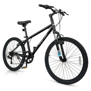 Kids Mountain Bike 20 24 Inch Child Bicycle for Boys Girls Aged 8+ Years Old Black