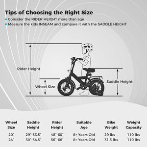 Kids Mountain Bike 20 24 Inch Child Bicycle for Boys Girls Aged 8+ Years Old Black