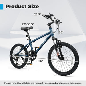 Kids Mountain Bike 20 24 Inch Child Bicycle for Boys Girls Aged 8+ Years Old Navy