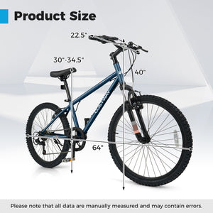 Kids Mountain Bike 20 24 Inch Child Bicycle for Boys Girls Aged 8+ Years Old Navy