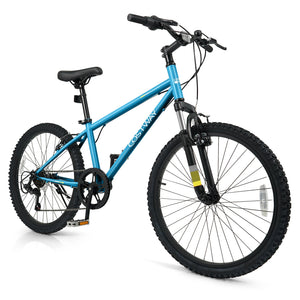 Kids Mountain Bike 20 24 Inch Child Bicycle for Boys Girls Aged 8+ Years Old Blue