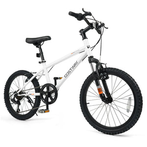 Kids Mountain Bike 20 24 Inch Child Bicycle for Boys Girls Aged 8+ Years Old White