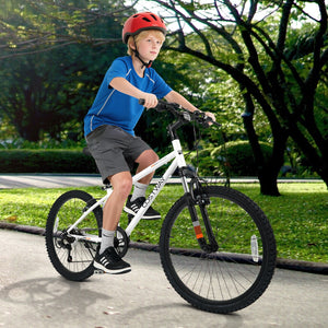 Kids Mountain Bike 20 24 Inch Child Bicycle for Boys Girls Aged 8+ Years Old White