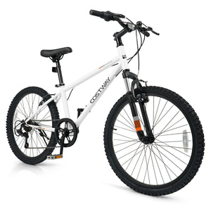 Kids Mountain Bike 20 24 Inch Child Bicycle for Boys Girls Aged 8+ Years Old White