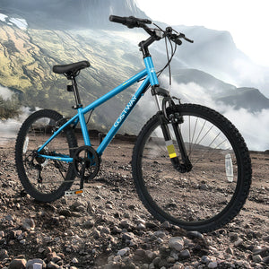 Kids Mountain Bike 20 24 Inch Child Bicycle for Boys Girls Aged 8+ Years Old Blue