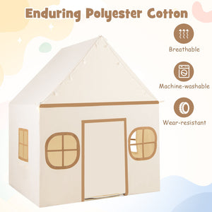 Kids Play Tent Large Playhouse with Door Curtain and Windows Star Lights