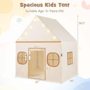Kids Play Tent Large Playhouse with Door Curtain and Windows Star Lights