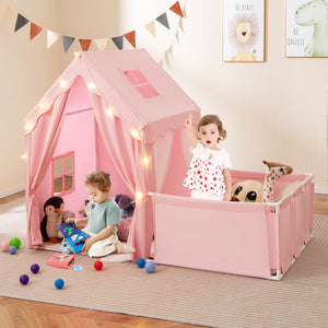 Kids Play Tent with Playpen 2-in-1 Toddler Playhouse with Yard