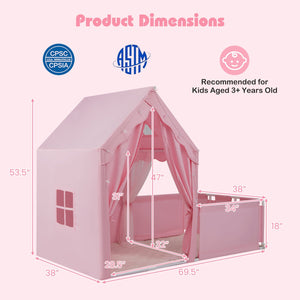 Kids Play Tent with Playpen 2-in-1 Toddler Playhouse with Yard