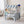Double Sided Kids Pretend Kitchen Playset with 2-Seat Cafe-Gray