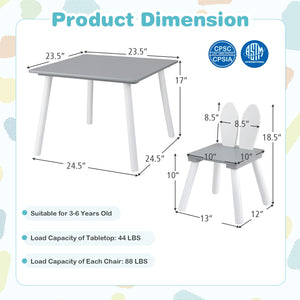 3 Pieces Kids Table and Chairs Set for Arts Crafts Snack Time