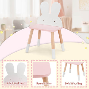 2 in 1 Wooden Princess Kids Vanity Set with Mirror-White