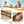 Kids Wooden Sandbox with Bottom Liner and Red Flags