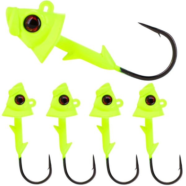 Reaction Tackle Fish Head Jigs - 5-PACK