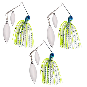 Reaction Tackle Lead Double Willow Blade Spinnerbait Jigs (3-Pack)