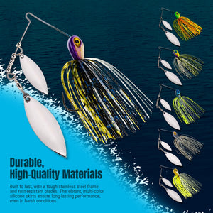 Reaction Tackle Lead Double Willow Blade Spinnerbait Jigs (3-Pack) - New