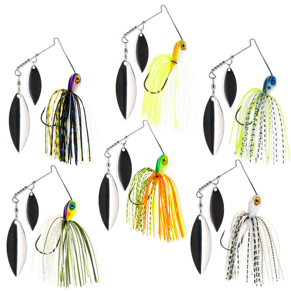 Reaction Tackle Spinnerbaits – 3-Pack, Double Willow, Ideal for Bass, Pike, and More!