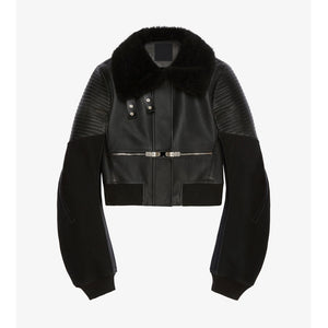 Women's Black RAF Sheepskin Shearling Aviator Jacket