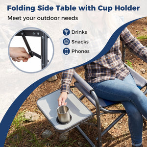 Lightweight Folding Camping Chair with Side Table