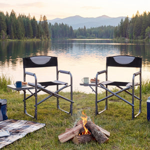 Lightweight Folding Camping Chair with Side Table