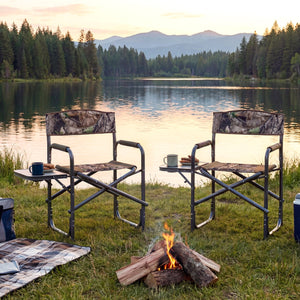 Lightweight Folding Camping Chair with Side Table
