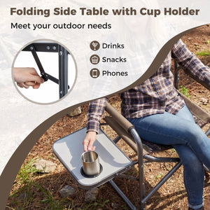Lightweight Folding Camping Chair with Side Table